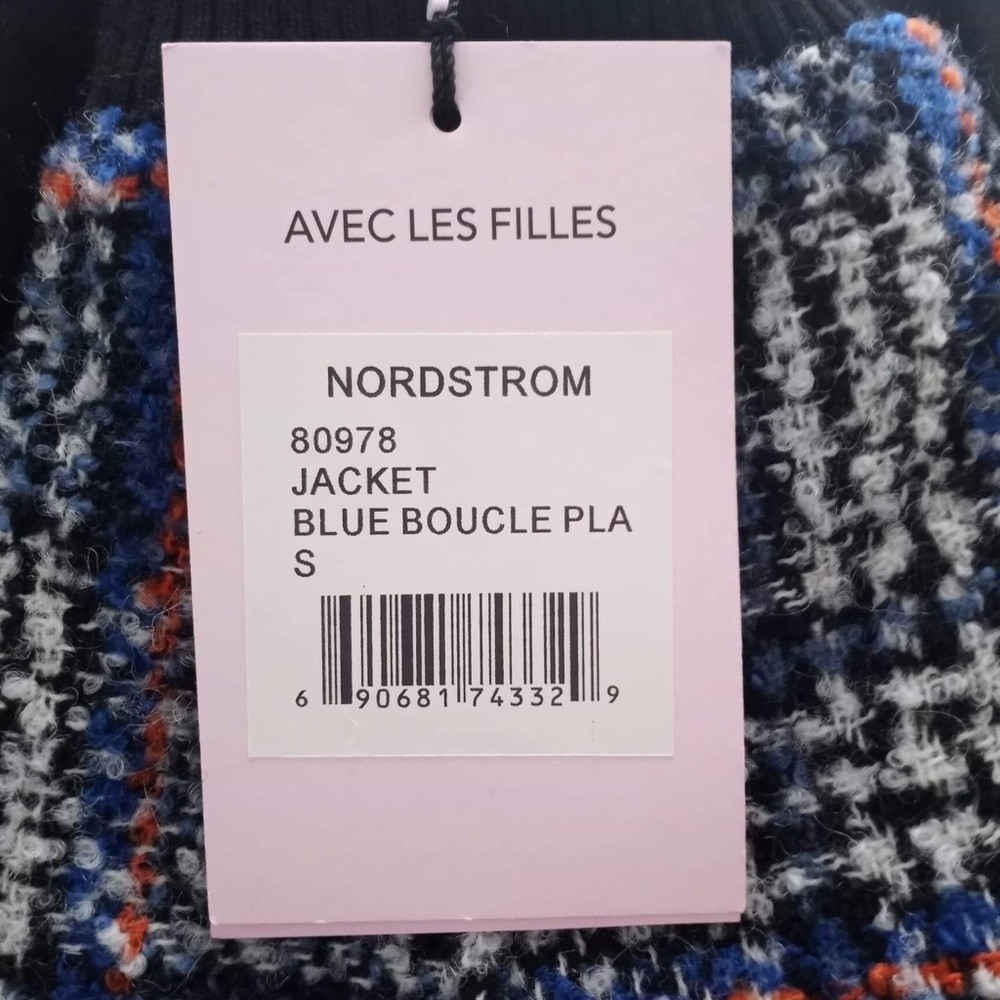 Avec Les Filles Blue Plaid Bomber Jacket NEW never worn - Picture 9 of 12